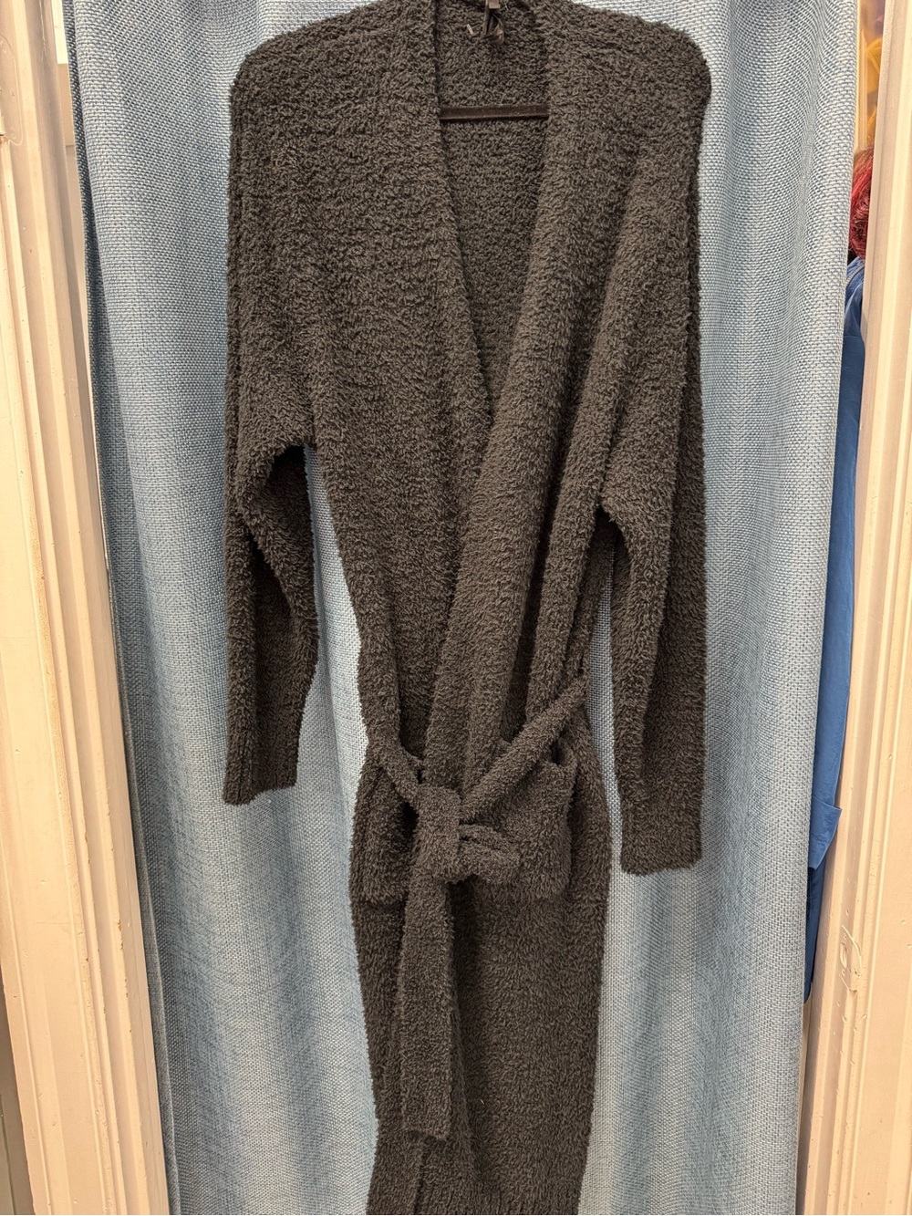 SKIMS black Plush Long Wrap Robe